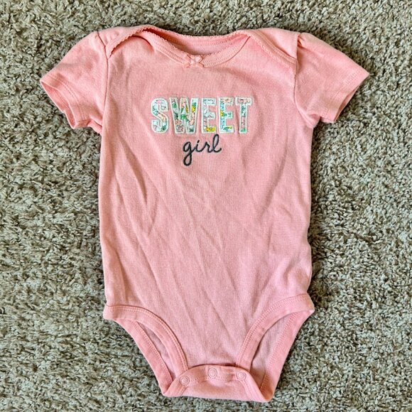 Carter’s Baby Girl Pink Bodysuit Bundle – Set Of 3 I Size 9M - Picture 3 of 10